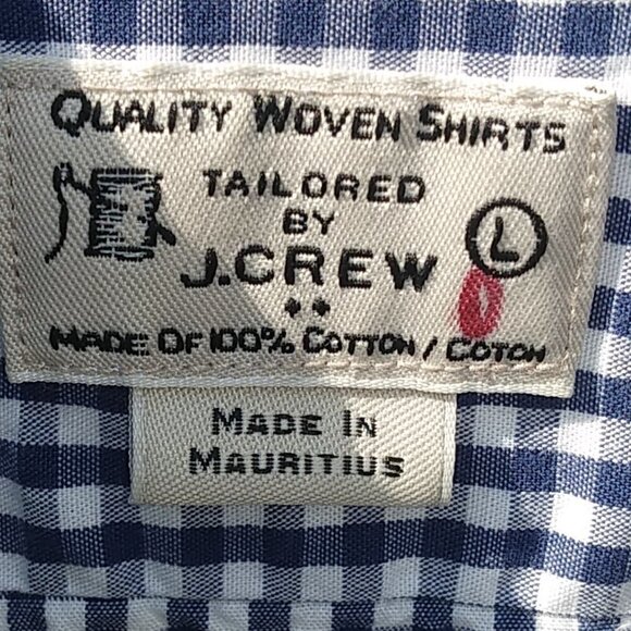 J. Crew Navy White Checked Long Sleeve Lightweight Button Down Slim Fit - L - Picture 8 of 12